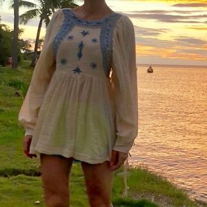 Free People blue and créame dress/tunic